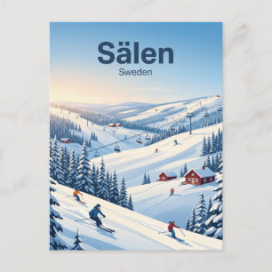 Carte Postale Zone skiable de Sälen en Suède