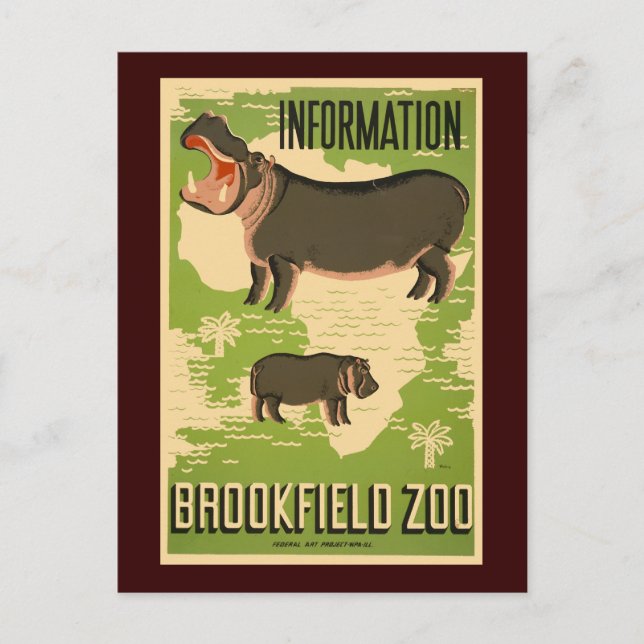 Carte Postale Zoo de Brookfield (Devant)