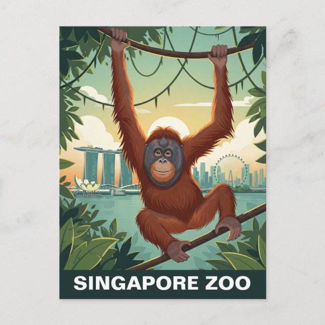 Carte Postale Zoo de Singapour (Devant)