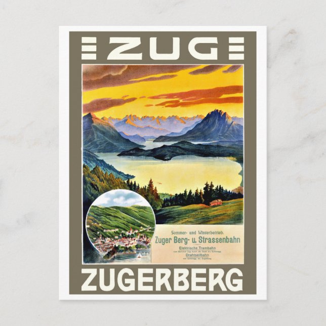 Carte Postale Zug, montagne Zegerberg, Suisse, vintage (Devant)