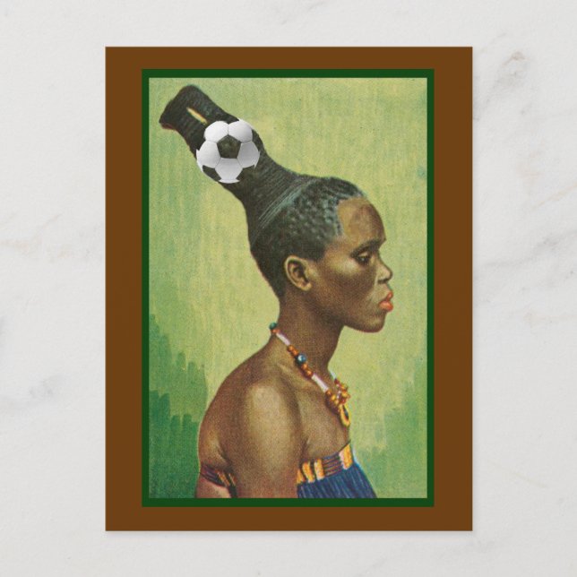 Carte Postale Zulu Hairstyles in 2010 for lovers of soccer (Devant)
