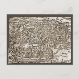 Carte Postale Zurich au XVIème siècle