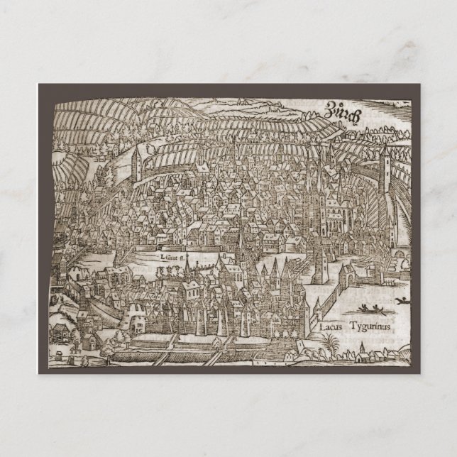 Carte Postale Zurich au XVIème siècle (Devant)