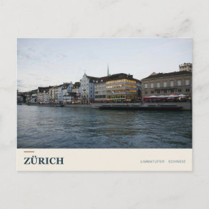 Carte Postale Zurich Limmat Rives
