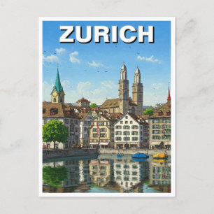 Carte Postale Zurich Suisse Travel
