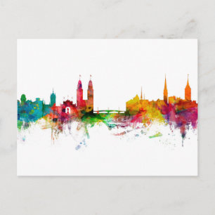 Carte Postale Zurich Switzerland Skyline