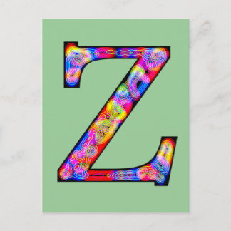 Carte Postale Zz Monogramme éclairé