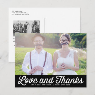 CARTE POSTCARD DE MARIAGE DE PHOTO DE TYPOGRAPHIE 