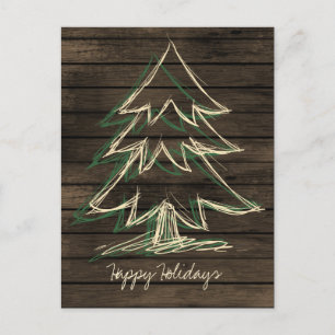 Carte PostCard d'entreprise Rustique Barnwood Pine