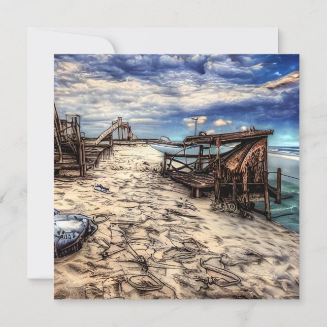 Carte Poster Apocalyptique Vide Plage Abandonnée (Devant)