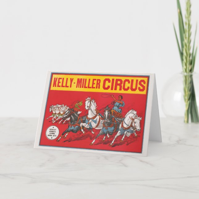 Carte Poster De Cirque De Deux Hommes À Chariots Racing (Devant)