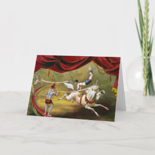 Carte Poster De Cirque Montrant Acrobat En Cours De Cour