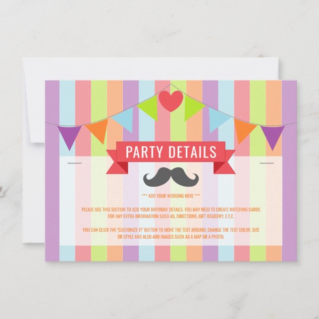 Carte Poster de cirque vintage Détail de l'anniversaire  (Devant)