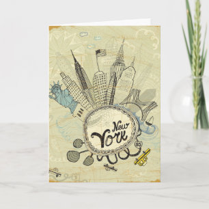 Carte Poster de New York Doodle