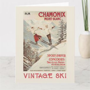 Carte Poster de ski Vintage de Chamonix Mont Blanc