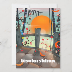 Carte poster de voyage d'Itsukushima Japon