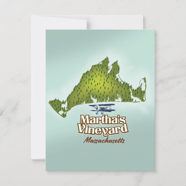 Carte Poster de voyage du Massachusetts de Martha (Devant)