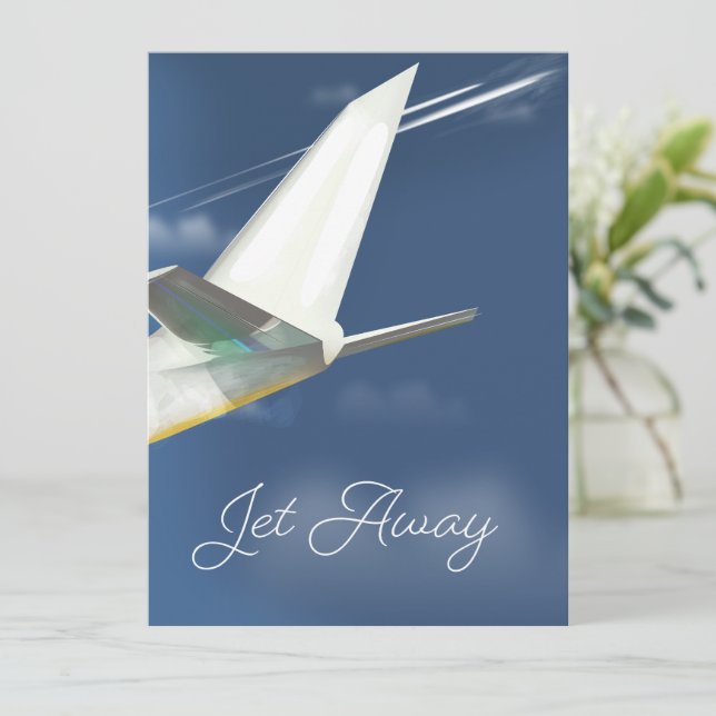 Carte Poster de voyage Jet Away. (Debout devant)
