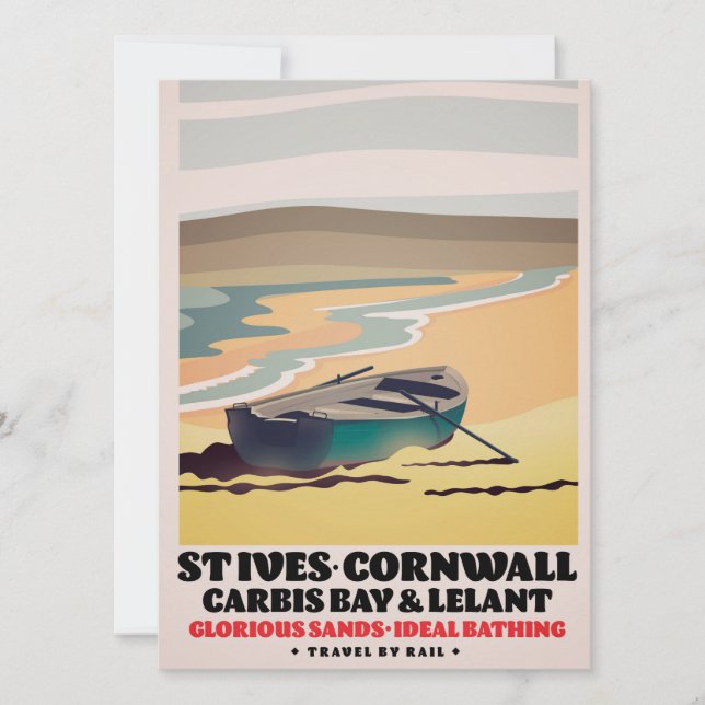 Carte Poster de voyage St Ives Cornwall (Devant)