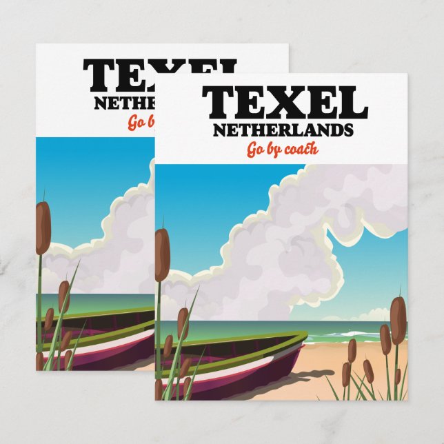 Carte poster de voyage Texel Pays-Bas (Devant / Derrière)