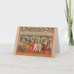Carte Poster Du Cirque Montrant L'Amusant Antique Des Cl