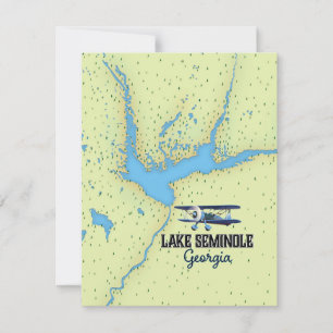 Carte poster du lac Seminole Géorgie