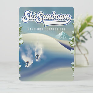 Carte Poster ski Sundown Hartford Connecticut