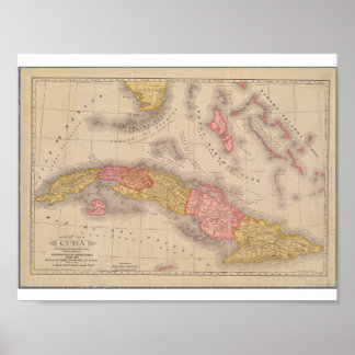 Carte poster vintage de Cuba
