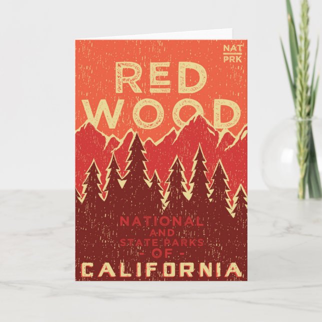 Carte Poster vintage de parc national de séquoia (Devant)