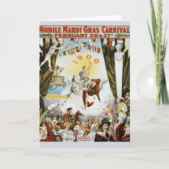 Carte Poster vintage Mardi Gras (Devant)