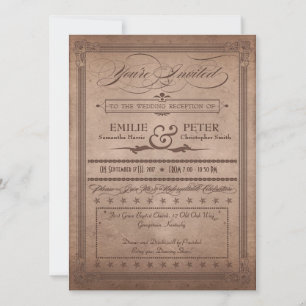 Carte Poster vintage Rustic Cocaca Réception uniquement 