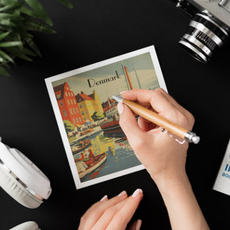 Carte Poster Vintage voyage Danemark personnalisable