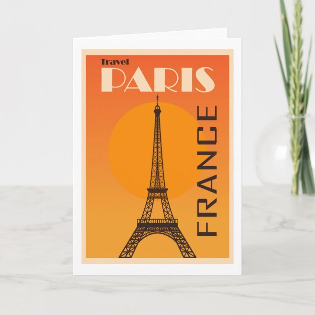Carte Poster Vintage voyage Paris, France (Devant)