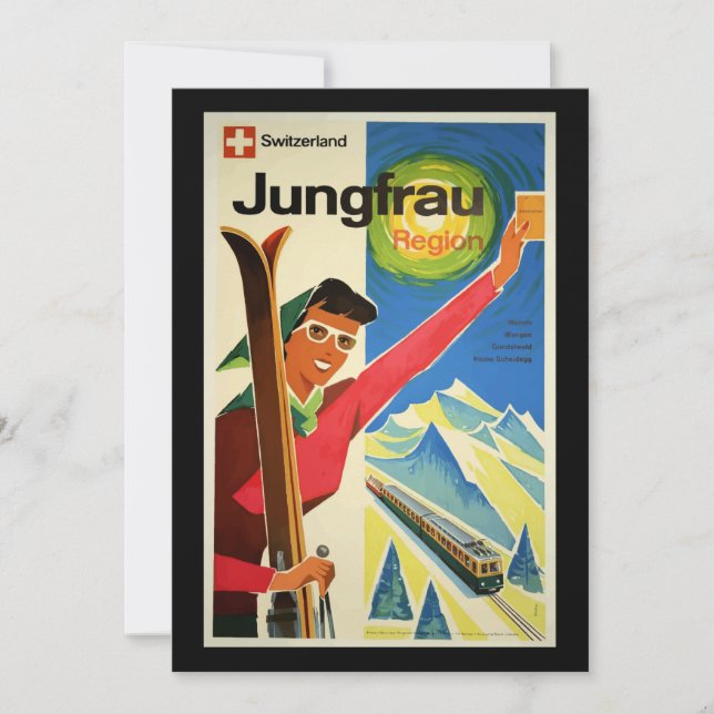 Carte Poster Vintage voyage, Suisse, Jungfrau, (Devant)