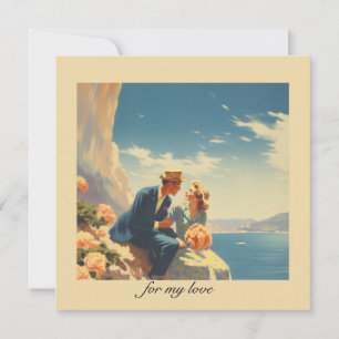 Carte Poster Vintage voyage, Valentine personnalisable