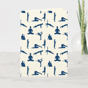 Carte Postures de yoga crème blanc cassé