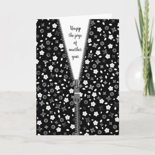Carte Posy blanc avec Zipper pour Anniversaire