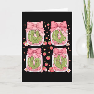 Carte Pot de cornichons de fraise mignons Kawaii pour la