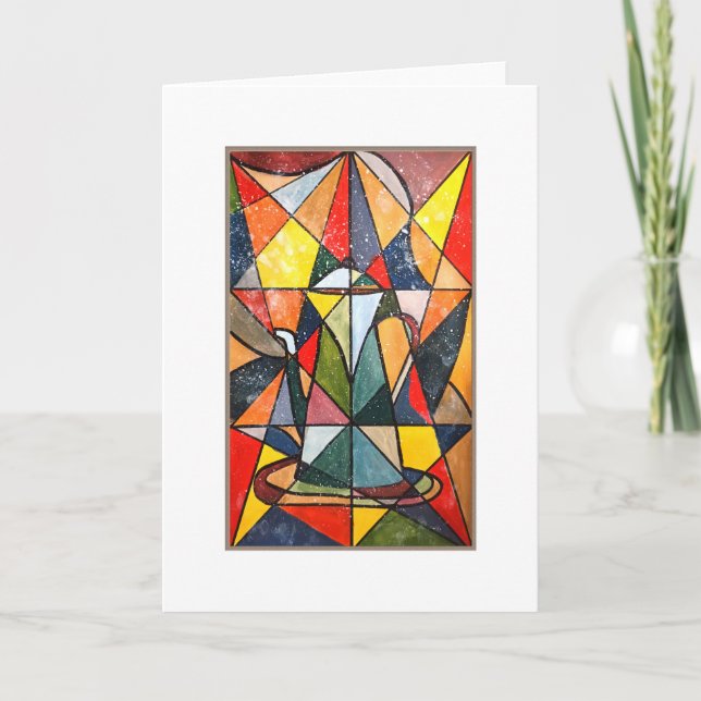 Carte Pot De Thé En Verre Tiré Oeuvre Acrylique (Devant)