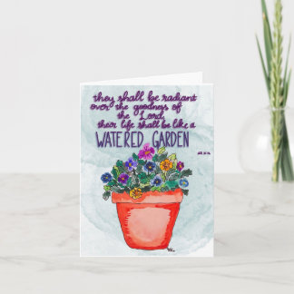Carte Pot Fleur Pansy Encourageant Verse Bible