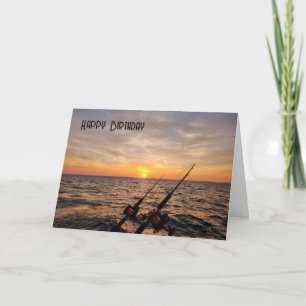 Carte Poteaux de pêche d'anniversaire