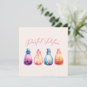 Carte Potion pastel - Potion sorcière jolie et élégante