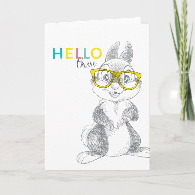 Carte Pouce Avec Lunettes - Bonjour Là (Devant)