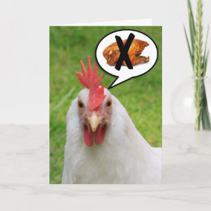 Carte Poule drôle PAS DE SOUPE DE POULET Remise sur pied