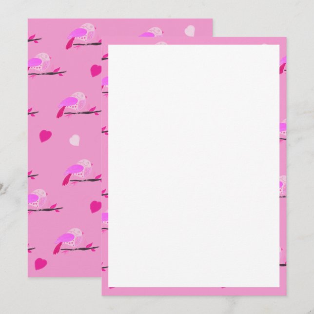 Carte poule rose (Devant / Derrière)