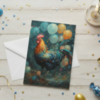 Poulet De Coq Avec Ballons Anniversaire