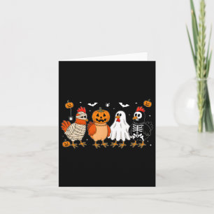 Carte Poulet de momie Squelette Fantôme Citrouille Hallo