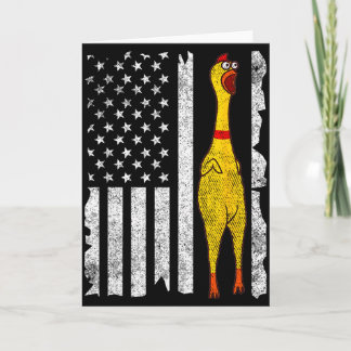 Carte Poulet en caoutchouc drôle vintage américain drape