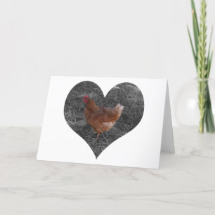 Carte Poulet en forme de coeur