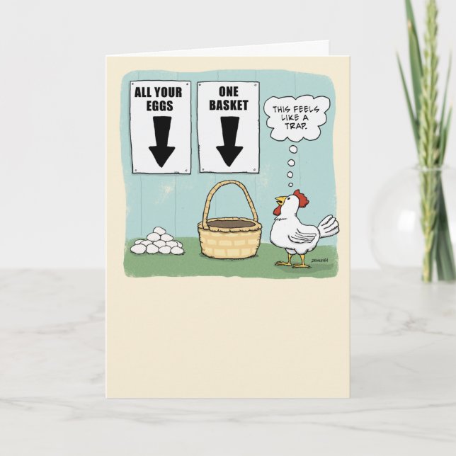 Carte Poulet et Oeufs mignons et amusants Anniversaire (Devant)